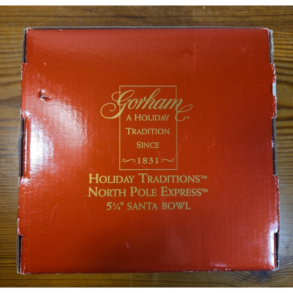 Gorham Holiday Traditions North Pole Express Santa Bowl German Crystal - Picture 10 of 11